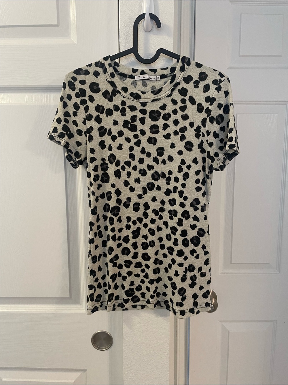 Michael Stars Cream Tee with Black Spot Print